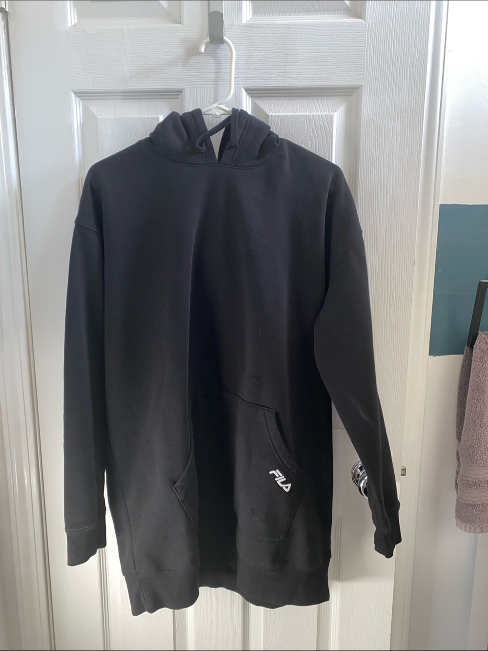 FILA Black Hoodie with Subtle Logo
